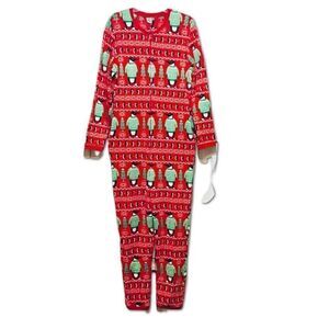 Penguins Christmas Union Suit Pajamas XL